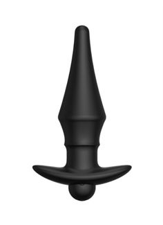 Черная перезаряжаемая анальная пробка №08 Cone-shaped Butt Plug (13,5 см)